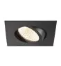 SLV New Tria 68 Spot Aluminium Zwart Vierkant 8.3W 750lm 60D - 930 Warm Wit | Zaagmaat 68mm - Beste Kleurweergave - Dimbaar 